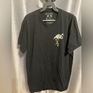 Riot Society Black Tropical Flamingo Tee
